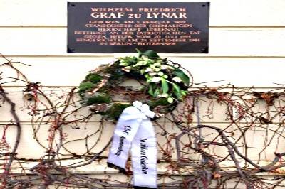 Ehrung von Graf Wilhelm-Friedrich zu Lynar